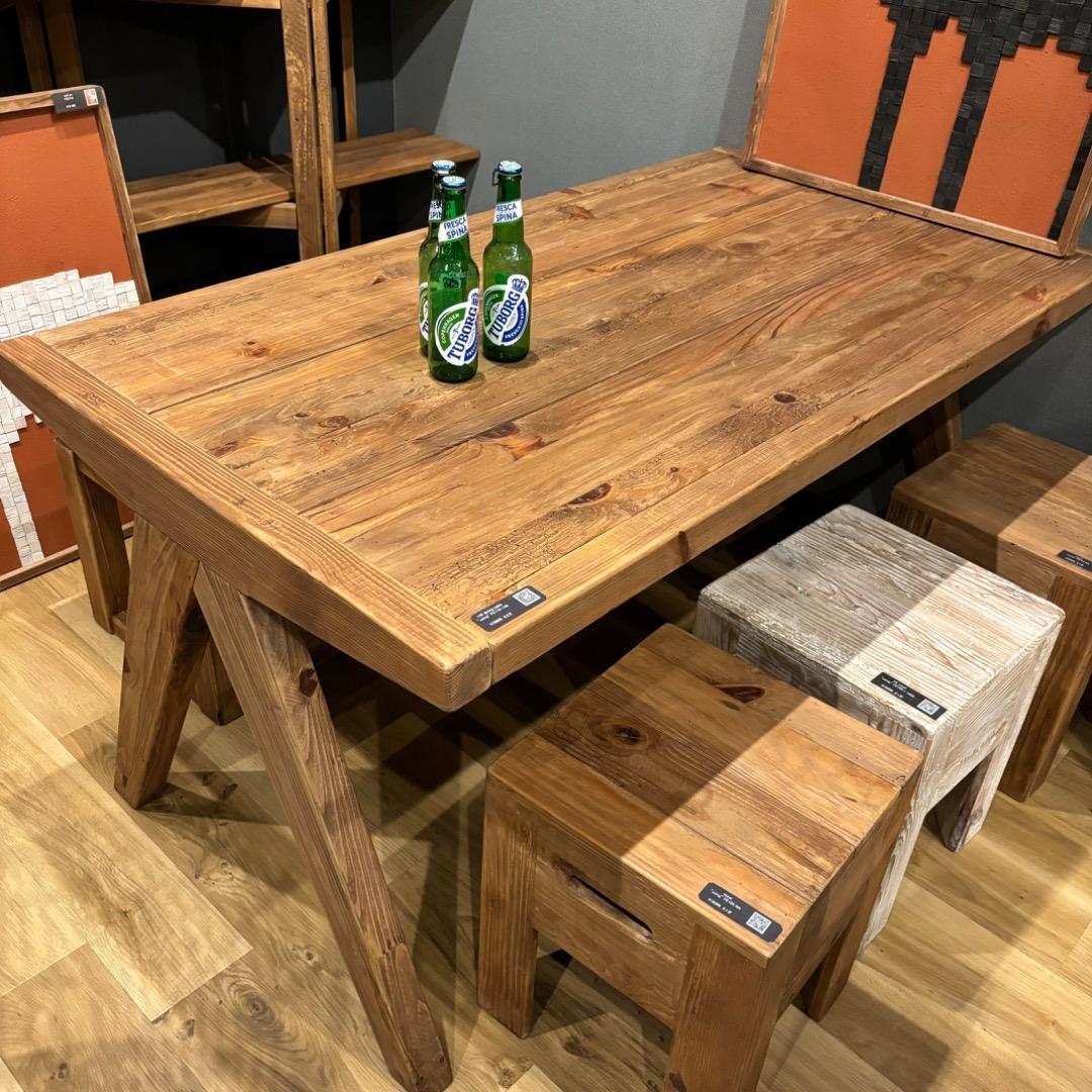 古木　テーブル　古材　北欧　アンティーク　レトロ　机　お洒落　木製　ヴィンテージ