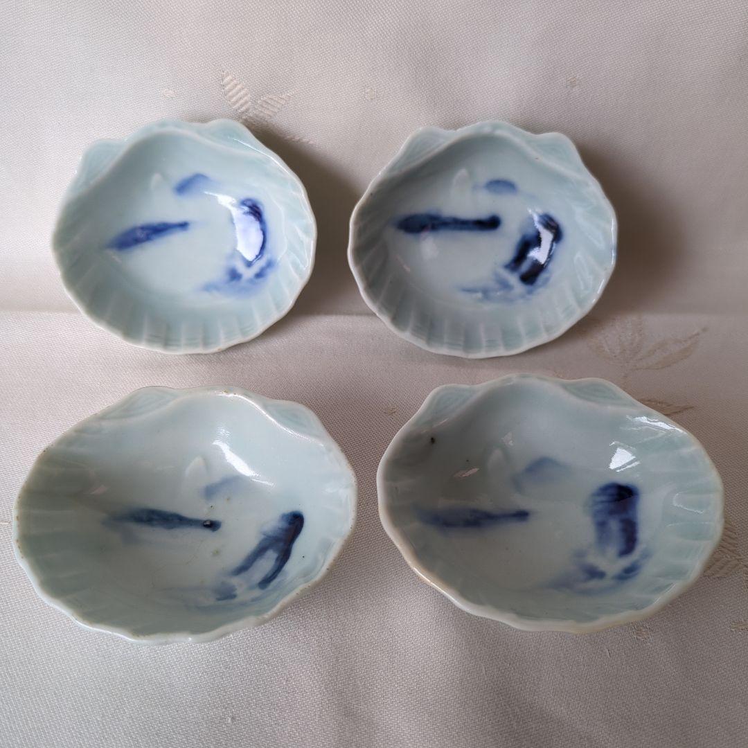 古伊万里 染付 豆皿 4個 蛤型
