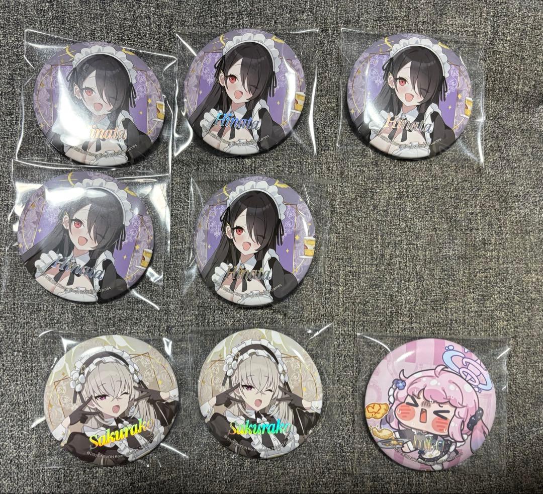 ブルアカカフェ 缶バッチ ヒナタ サクラコ ミカ