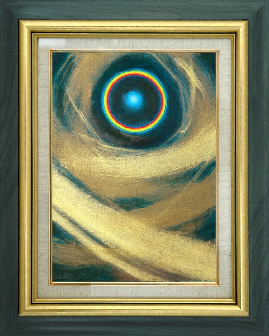 油絵 菅家令子 絵 絵画インテリア額付(銀) F4-G232023 風景祈り希望