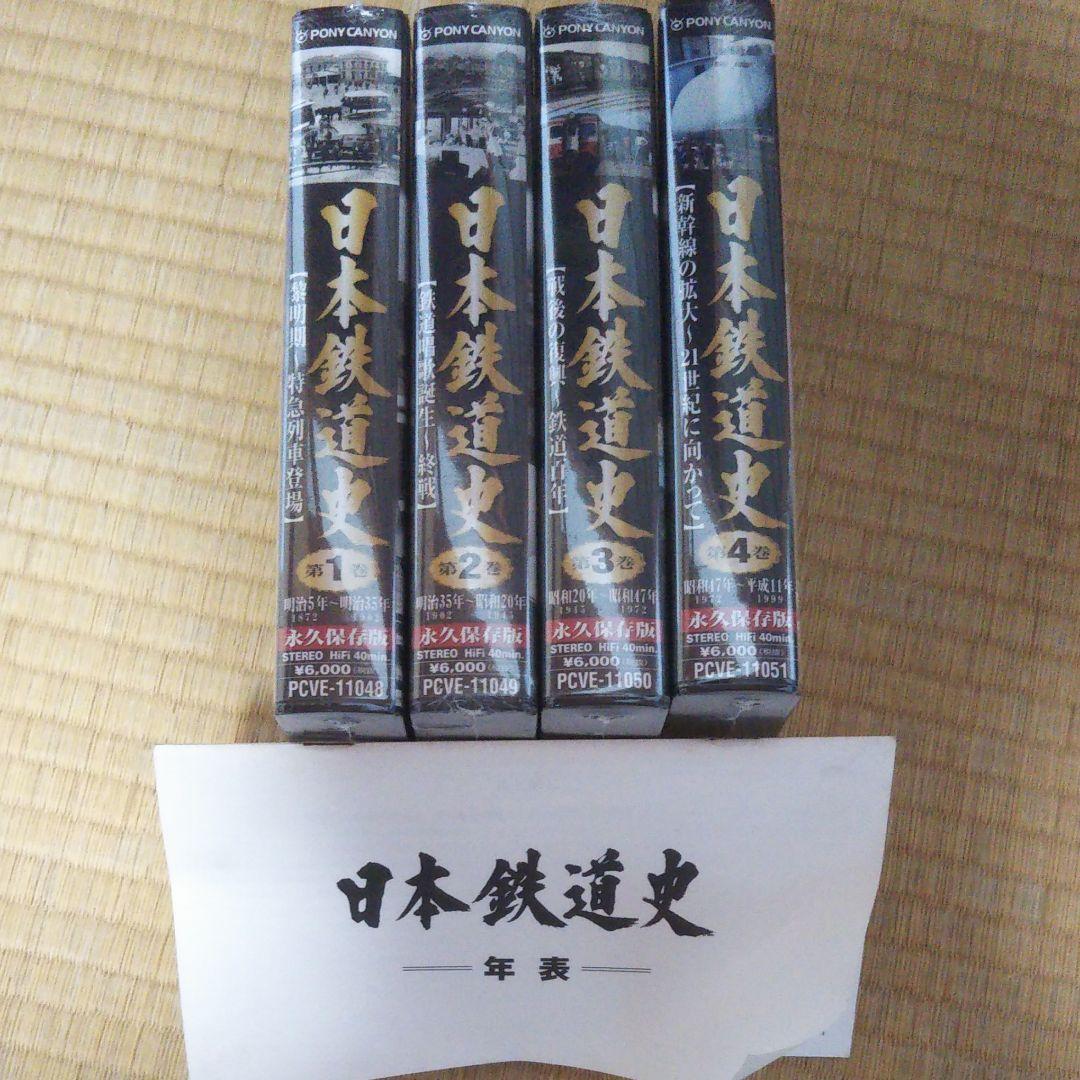 ビデオ日本鉄道史1～４巻セット、日本鉄道史年表付き