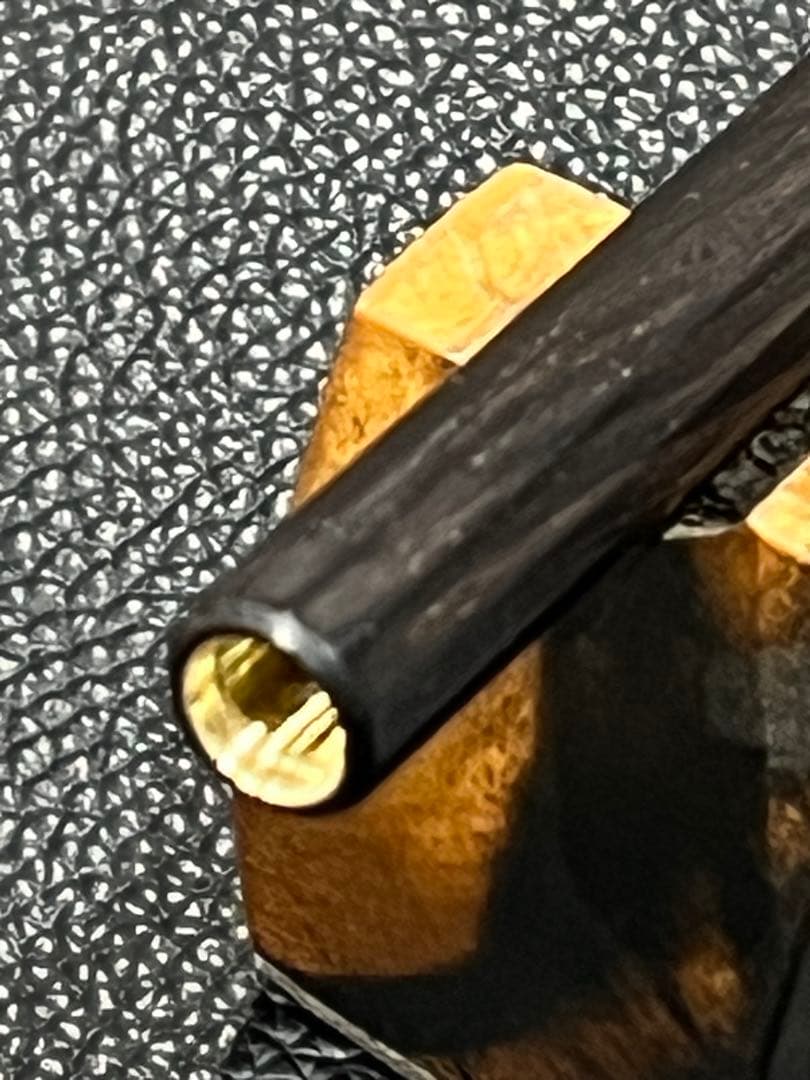 海　pmg用木軸　黒檀12角軸　ステンレスグリップ+2