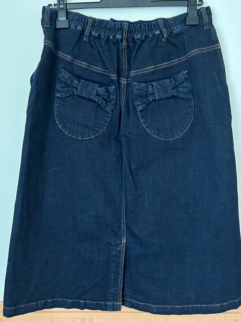 yukiemon おリボンデニムスカート こいめ 3L