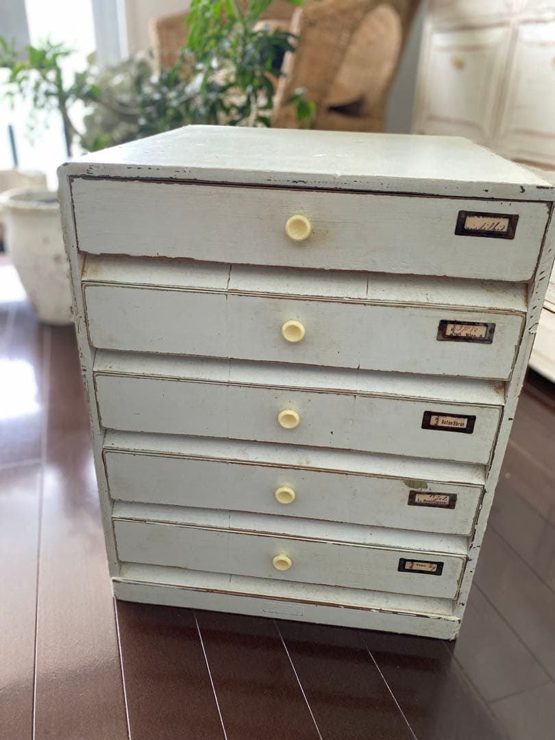 値下げ！【レトロ小引き出し シャビー風 5段】