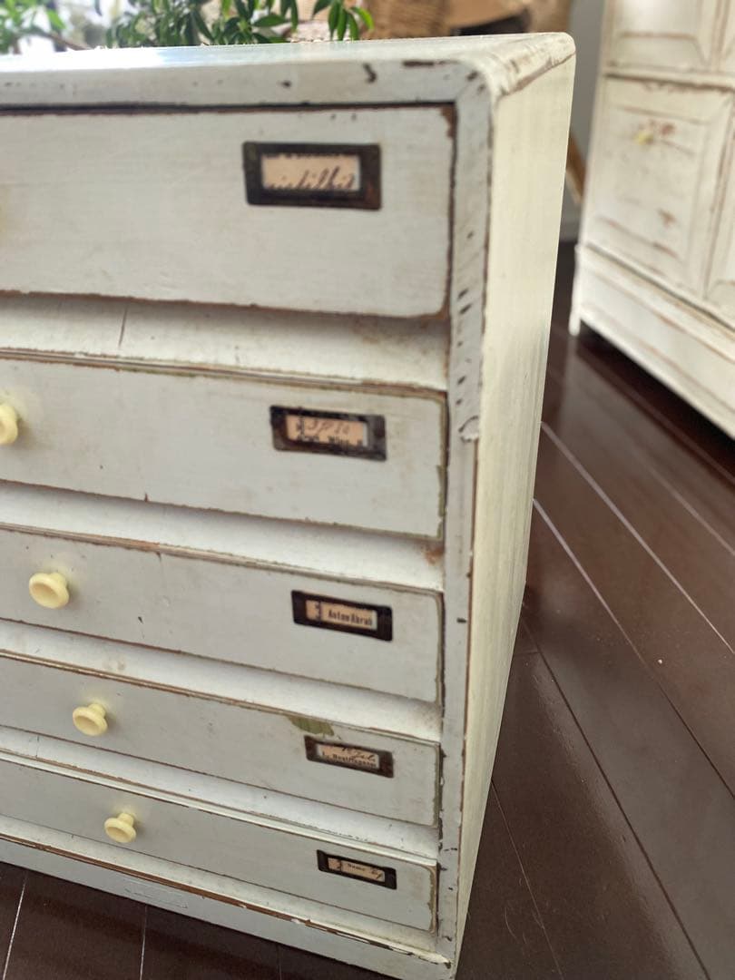 値下げ！【レトロ小引き出し シャビー風 5段】