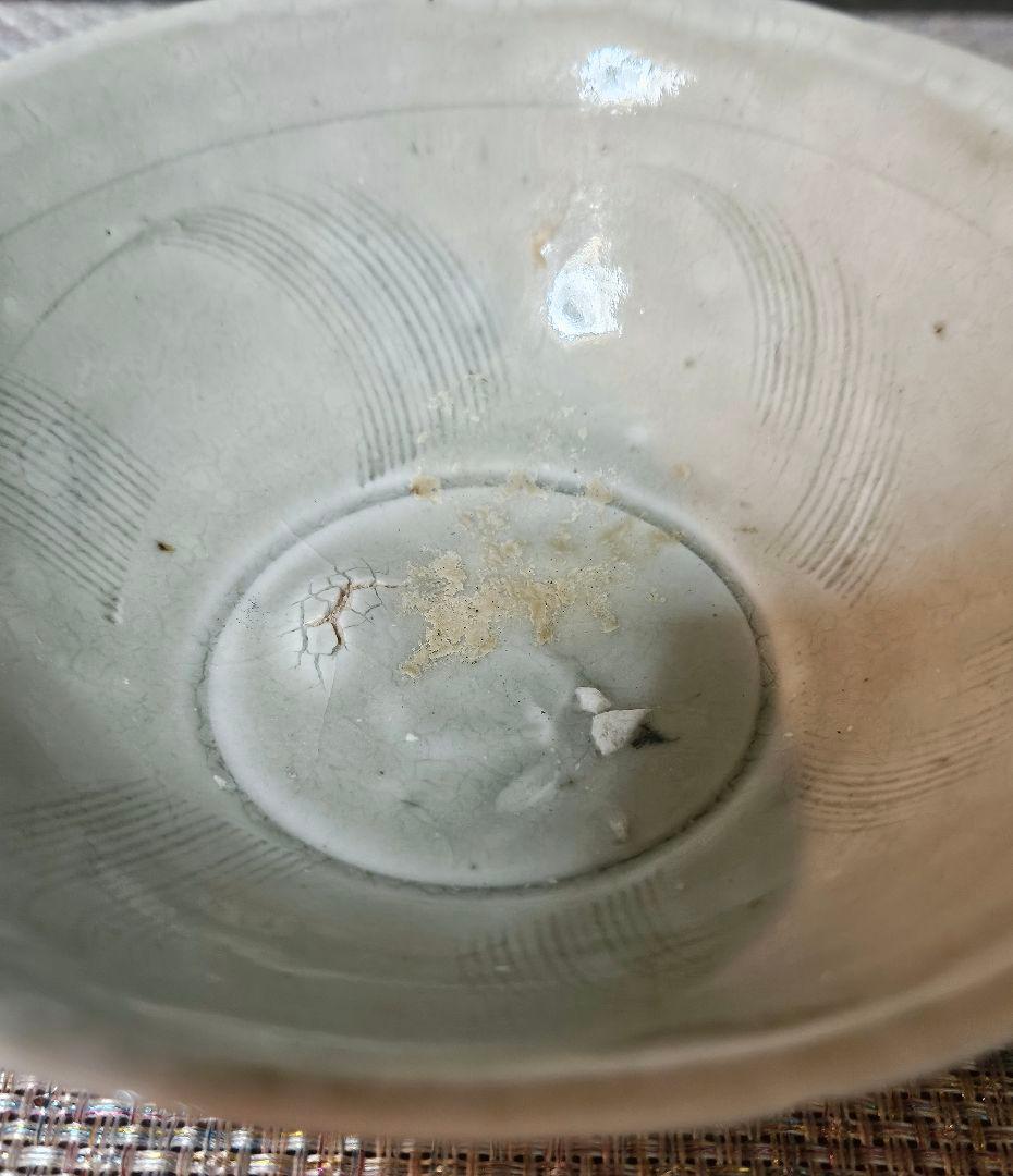 中国古美術　中国古陶磁器　中国古玩　宋時代　影青インチン　青白磁　彫文　碗　茶碗