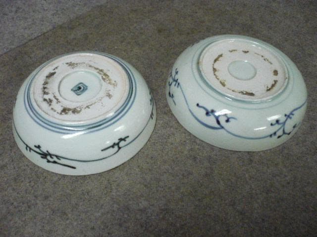 古伊万里 染付 なます皿 たこ唐草 4枚 [B31465]