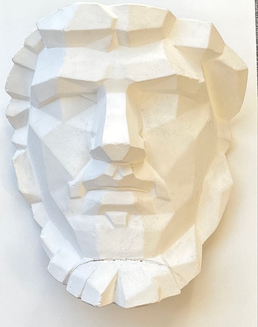 石膏像 ルキウス 男子大顔面 半面 面取り