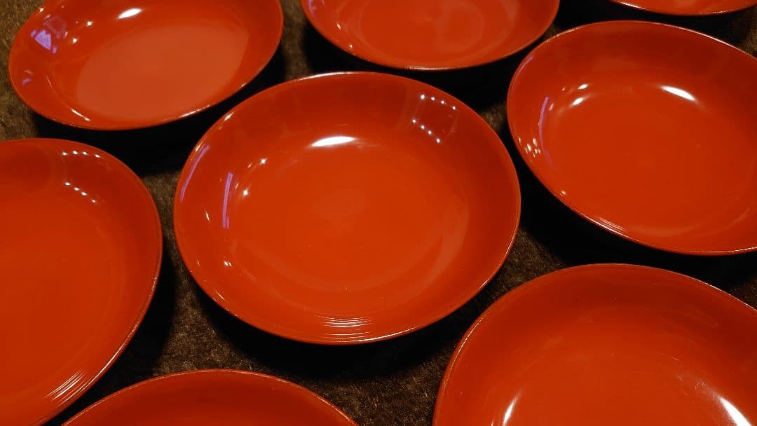 輪島塗　漆器　朱塗　豆皿　菓子皿　蔵出し　１０客