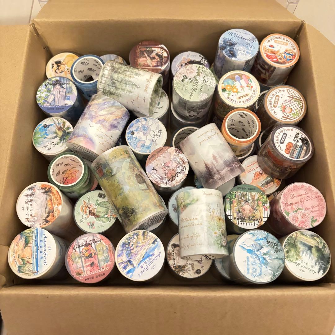 58点セット　海外マスキングテープ　大量まとめ売り　マステ　シール　pet 手帳