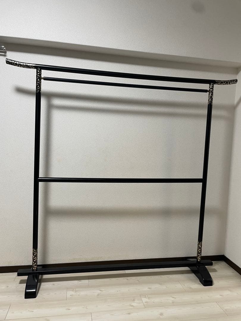 【衣桁】黒の木製