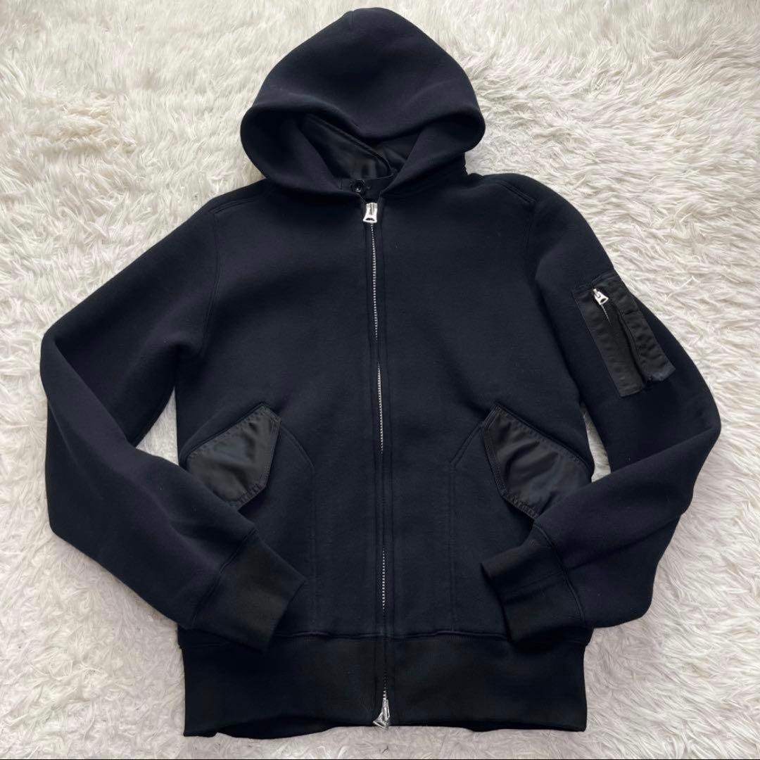 sacai ナイロンツイル　ドッキングパーカー サイズ3 黒