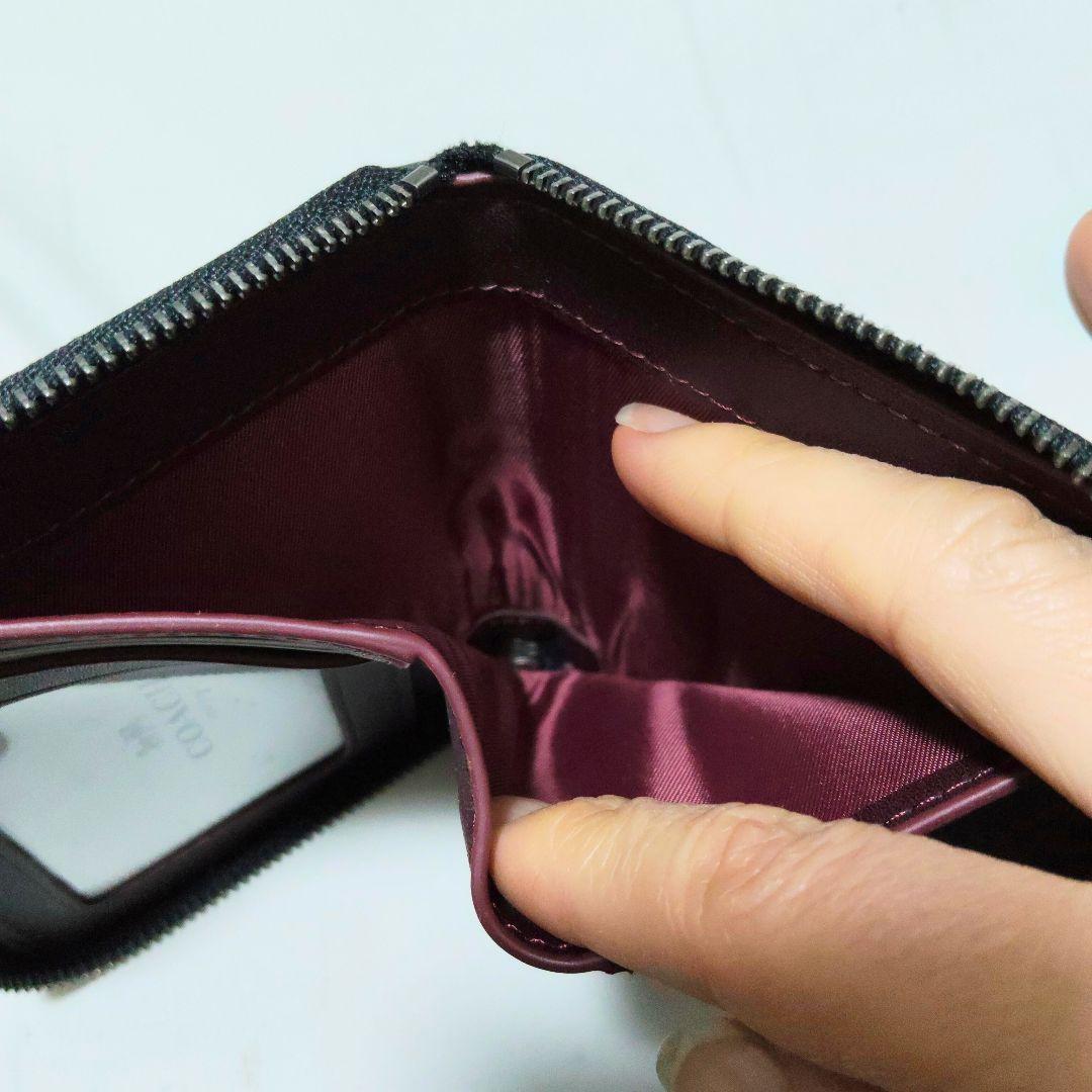 美品 COACH コーチ 二つ折りミニ財布 シグネチャー スヌーピー