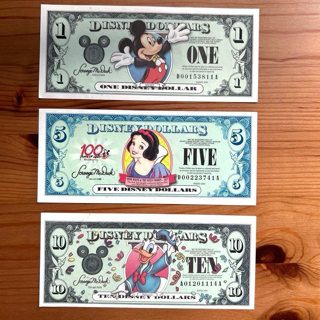 ディズニードル 1ドル 5ドル 10ドル セット100周年