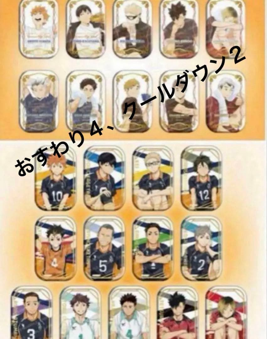 クールダウン おすわり 全種類セット ハイキュー スクエア缶バッジ セブンネット