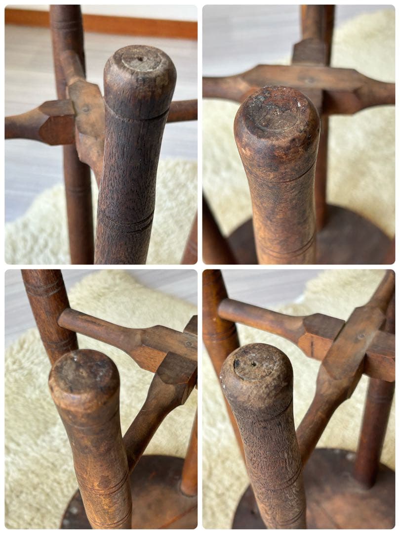 アンティーク 木製スツール　丸椅子　アトリエ　ビンテージ　古道具　チェア　レトロ