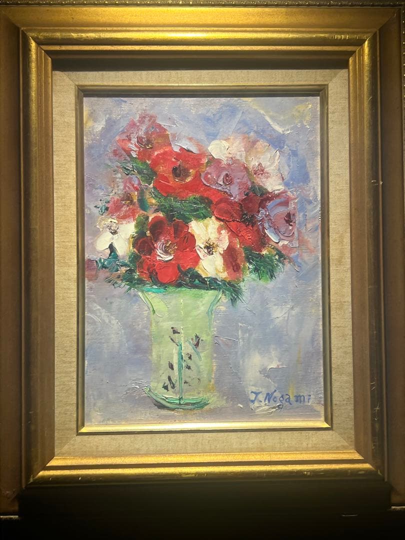 肉筆油彩画【印象派静物画】作者不詳　直筆サインあり