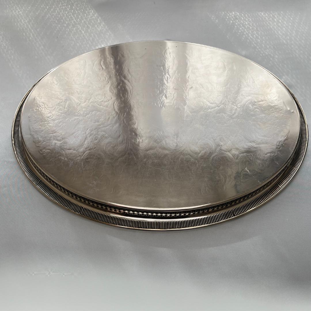 【RODD】ギャラリートレー オーバル型 47cm 【シルバープレート】 大盤