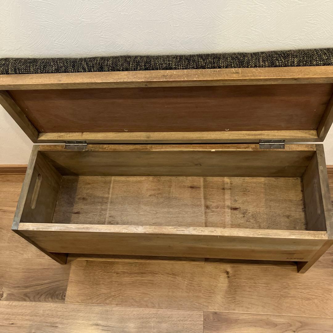 アンティーク風ボックスベンチ 木製　スツール　椅子　イス　いす　収納　インテリア