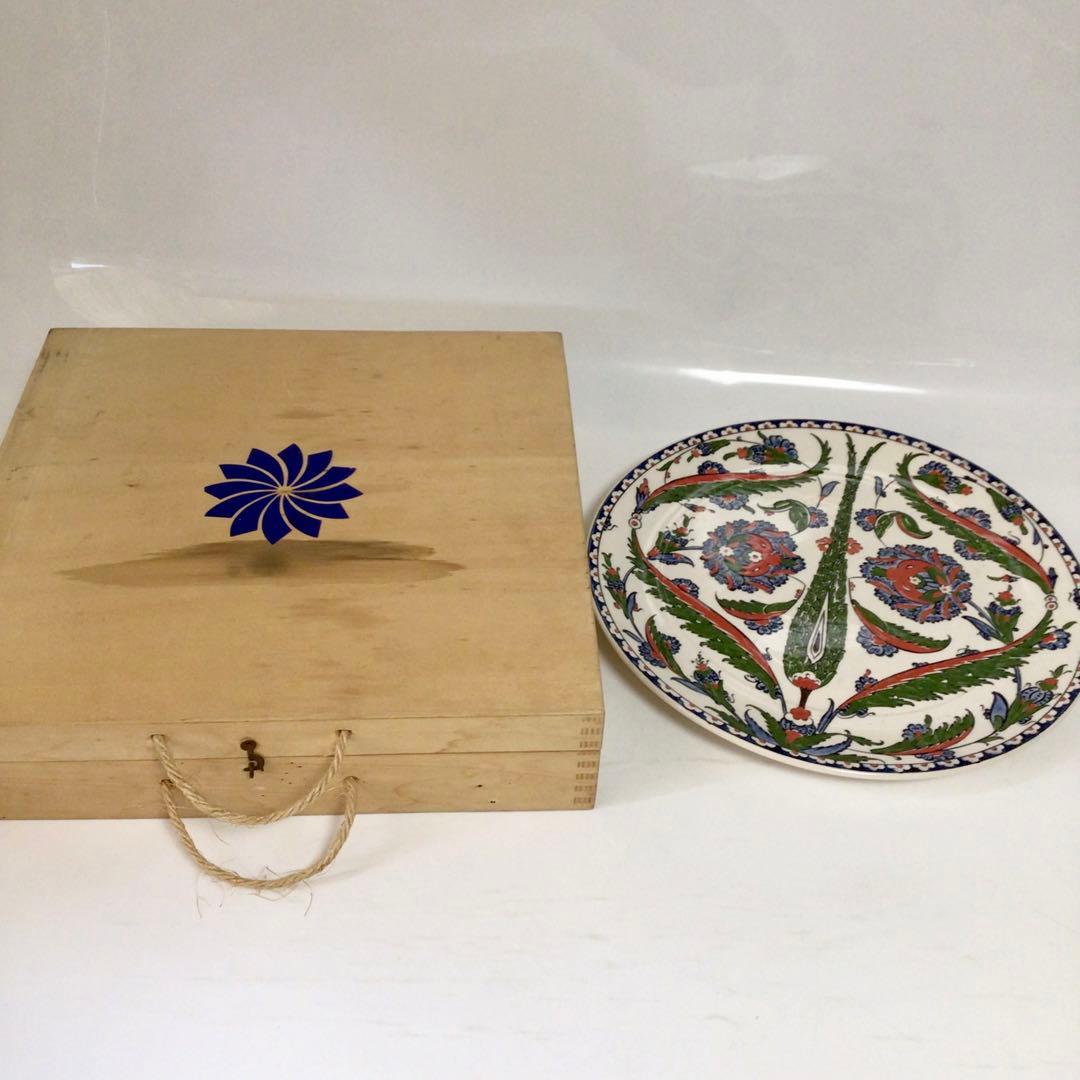 sun motoyama 大皿　花柄陶器皿 木箱付き