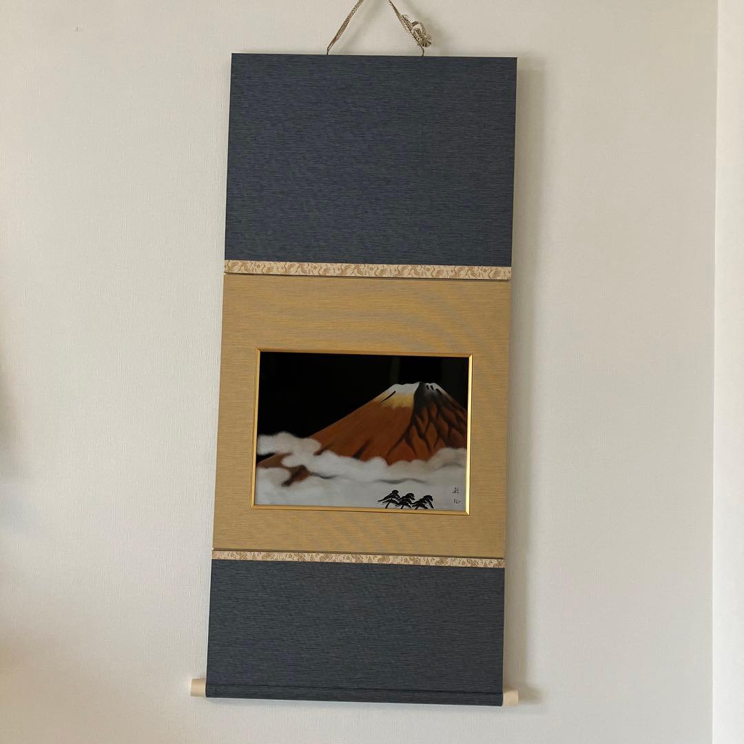 正月飾り　彫漆掛け軸