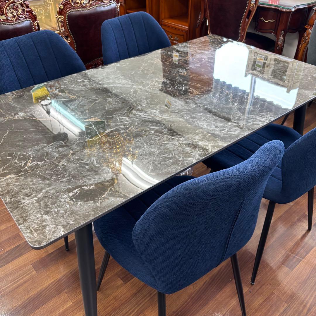 ブラック サンライジングダイニング５点セット