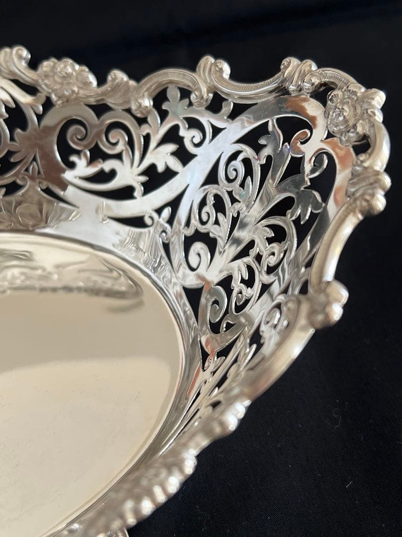 アンティーク純銀製　1908年　バスケット　イギリス　バーミンガム