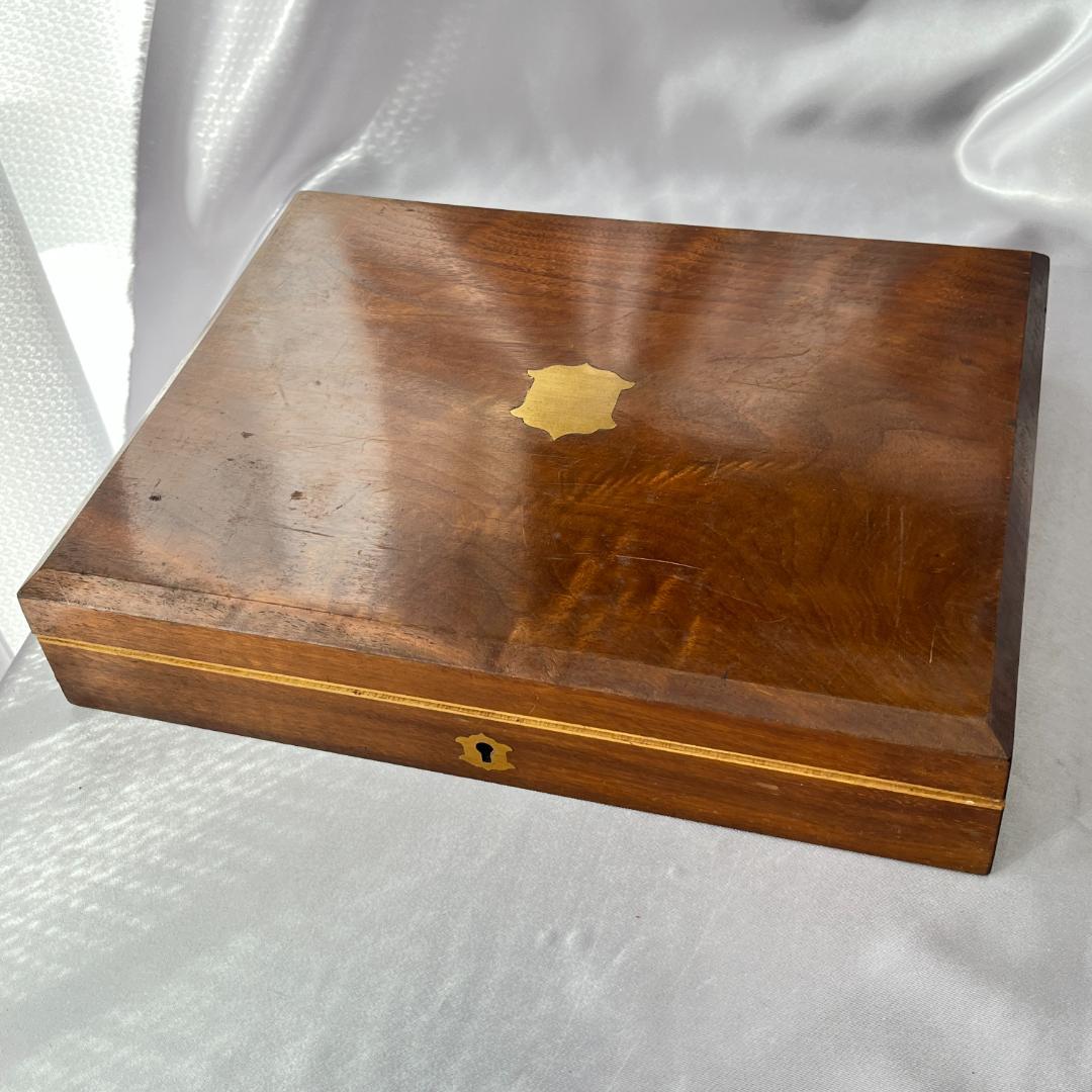 【英国】【白蝶貝】デザートセットナイフ/フォーク 12本 木製装飾ケース