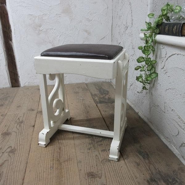 イギリス アンティーク 家具 スツール 椅子 チェア ペイント 木製 4185d