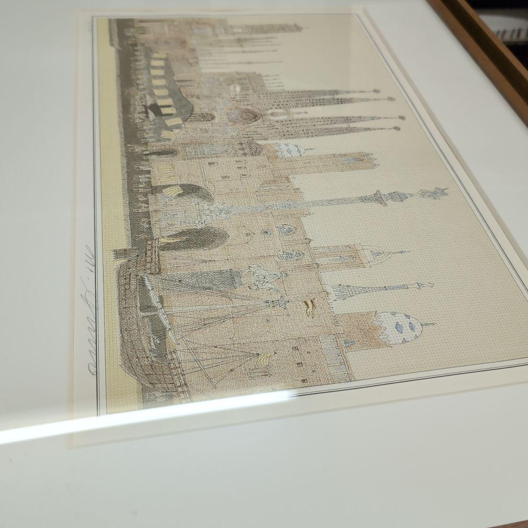 安野光雅　リトグラフ　世界の都市物語　額装　版画　インテリア　6号大