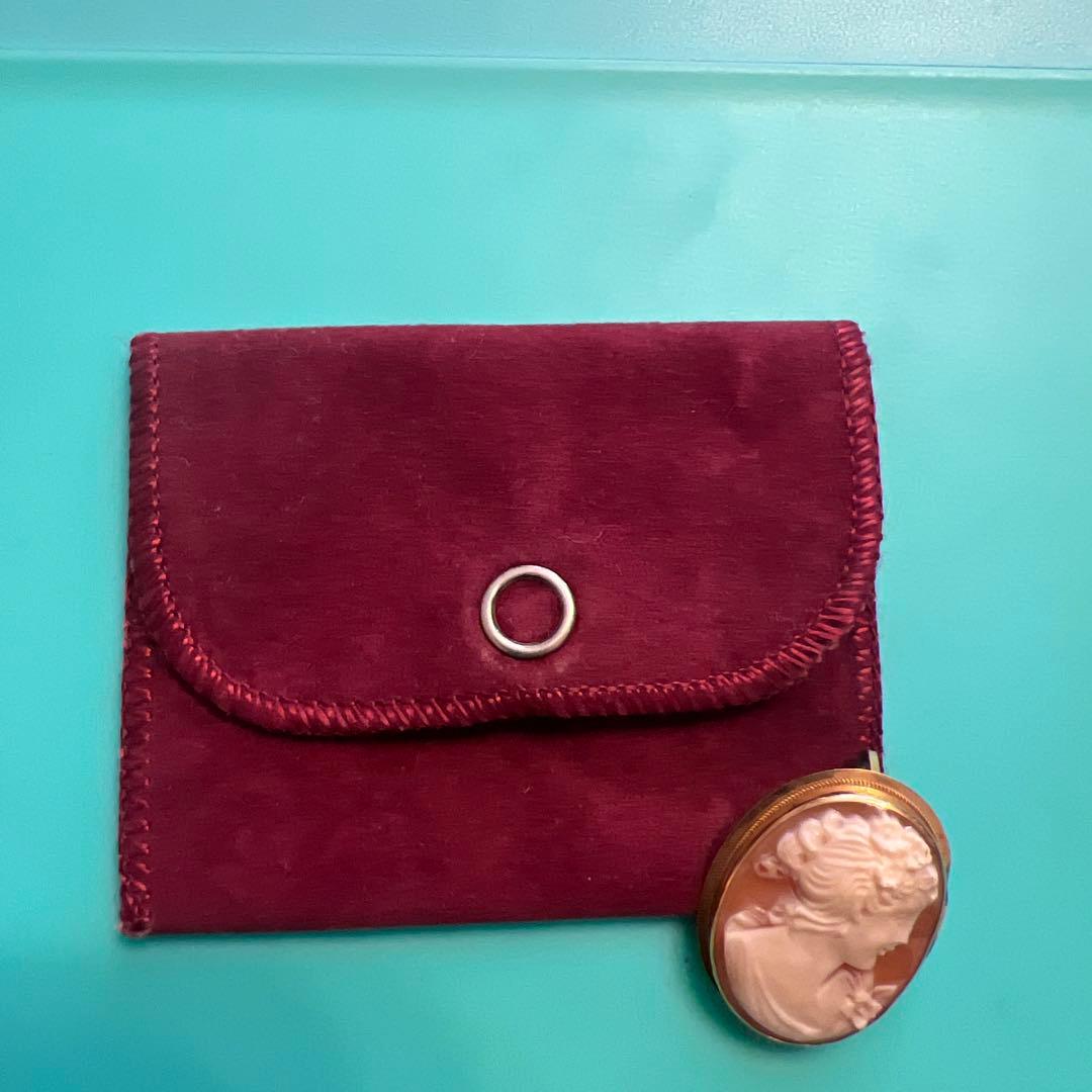 カメオシェルブローチ ペンダントヘッド　女性の横顔　18k部分有り