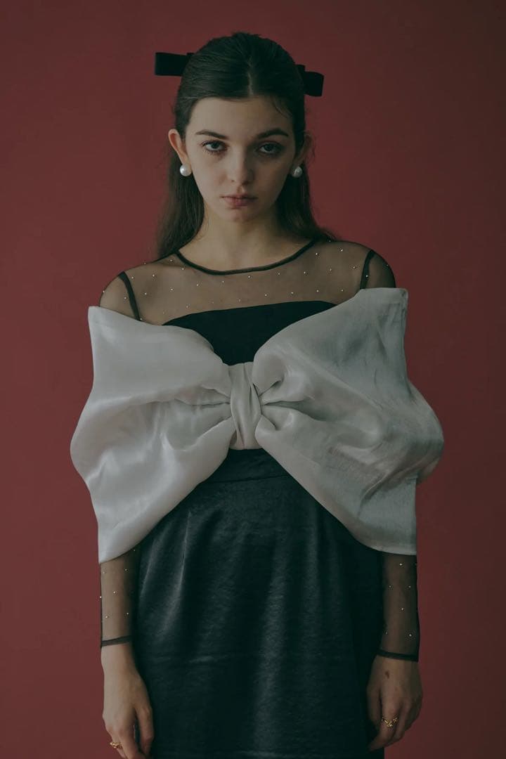 【ecmile.】RIBBON TIGHT DRESS オケージョンドレス