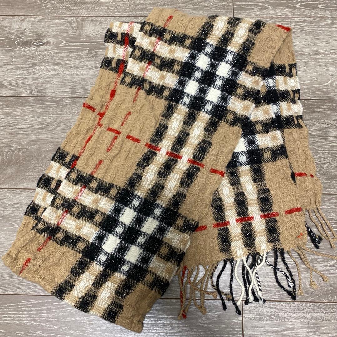 希少　美品 バーバリー　マフラー　カシミヤ混