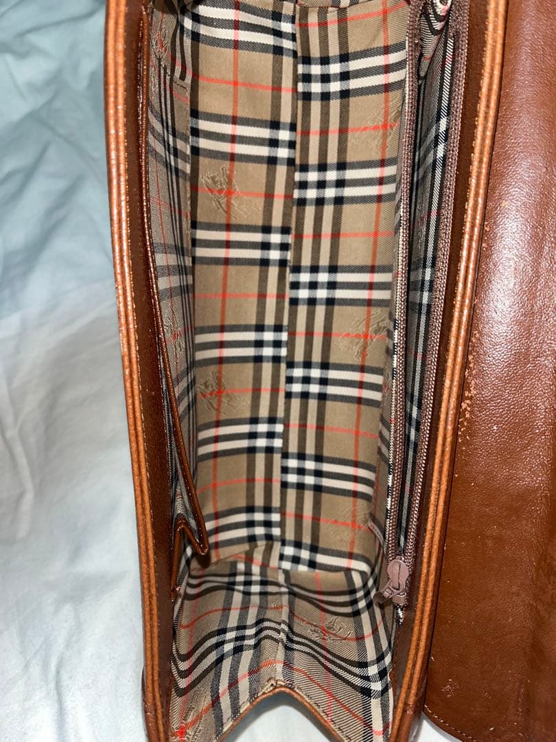 【BURBERRY‼️】ブラウンレザー ハンドバッグ