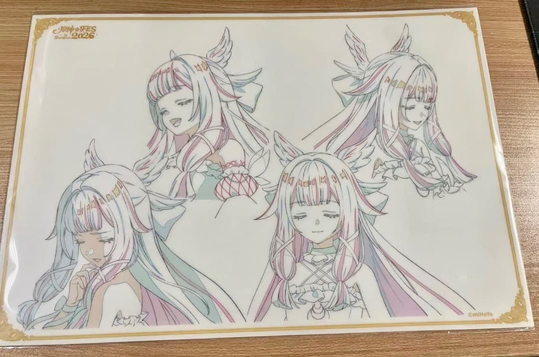 原神 fes フェス vipチケット 特典 PVCデスクマット少女　コロンビーナ