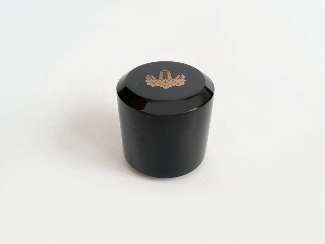 漆芸家　作者不明　箱書なし　箱付き　桐御紋　漆　蒔絵　棗　中継　茶入