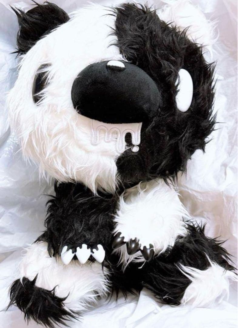 チャックスGP　グルーミー　ぬいぐるみ　Long Fur Monotone 白黒