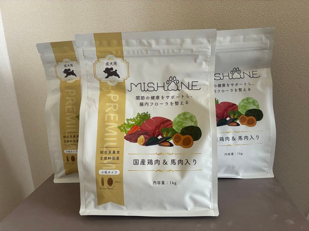 【新品未開封】MISHONE ミシュワン 国産鶏肉&馬肉入り 1kg 3袋