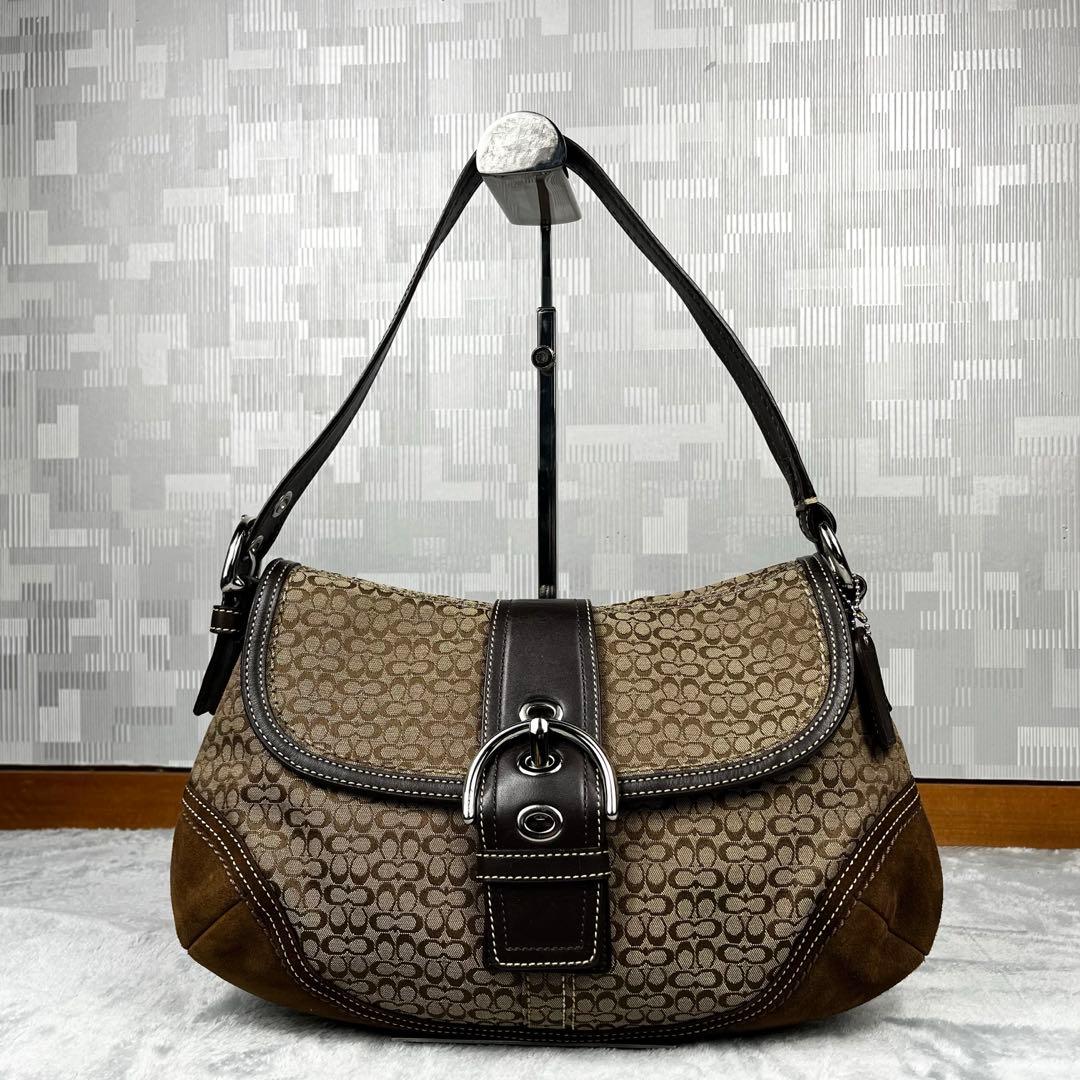 バッグ Coach Soho Bag Signature suede Brown