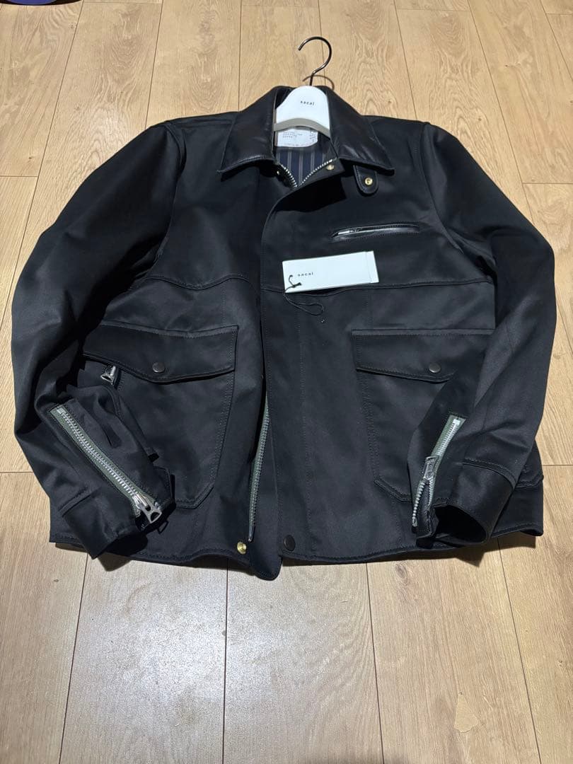 sacai Cotton Chino Blouson 26SS 襟レザー 1