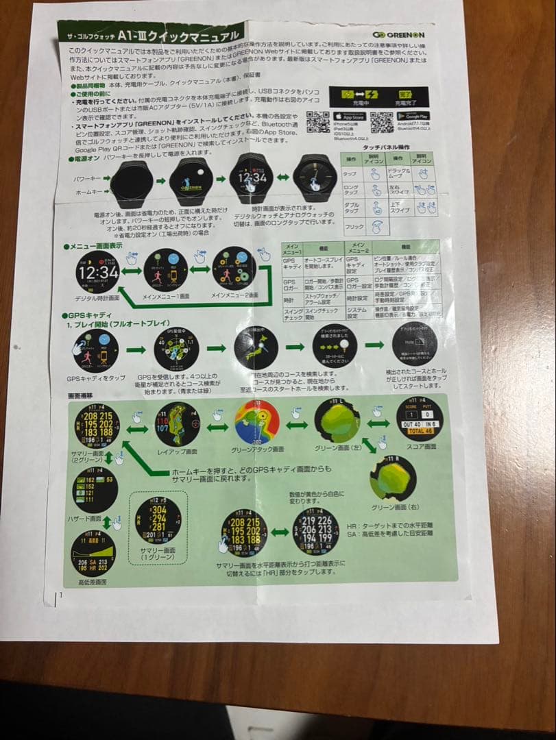 ザ：ゴルフウォッチ　エーワンⅢ