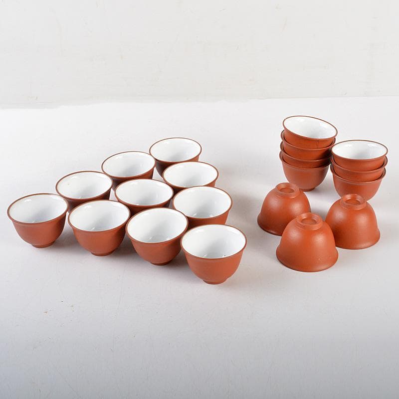 煎茶道具　紫砂　朱泥　内白釉　煎茶碗　二十点まとめて　N　6551