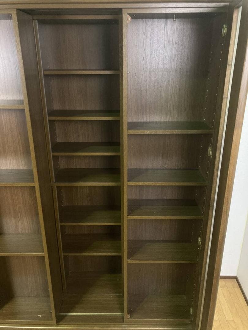 超大型 大容量 スライド式 本棚 飾り棚 キャビネット サイドボード ガラス扉