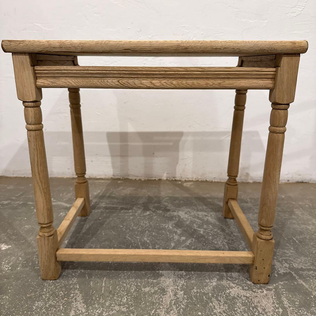 ビンテージ　木製サイドテーブル　剥離