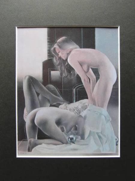 飯田四郎、『球体のあるコンポジション（２）』、希少画集画、裸婦