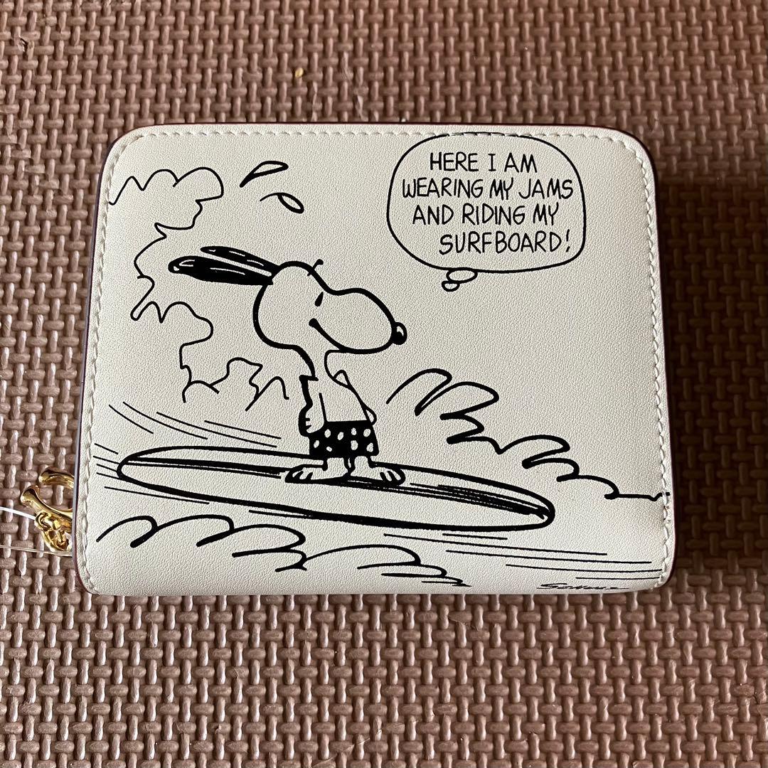 【大人気】【COACH X PEANUTS】ビルフォールド ウォレット チョーク