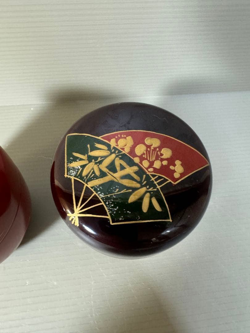 2384 茶道具　中棗 なつめ 2客　扇面 金彩