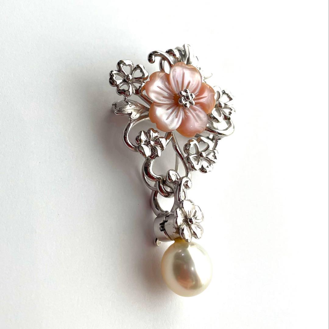 ギンザ・タナカ ブローチ 白蝶真珠 入学式 卒業式 検索用-あこや真珠-ミキモト