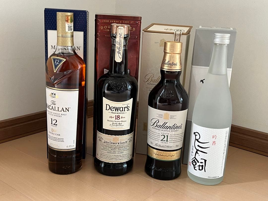 マッカラン12年、デュワーズ18年、バランタイン21年、鳥飼