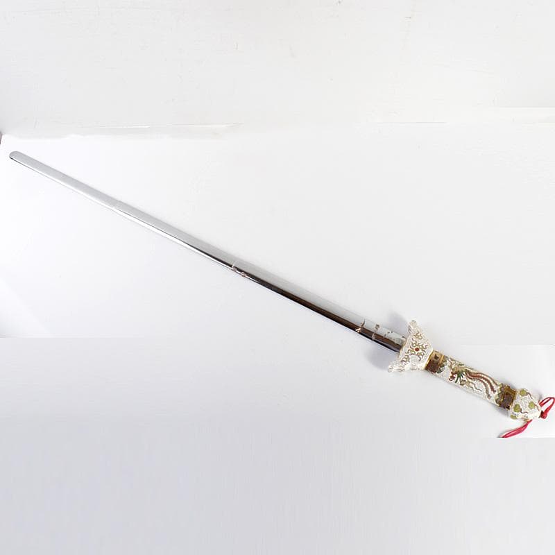中国　仙鶴　武木研究院　七宝装飾品　鉄製　伸縮剣　箱付　C　5986C